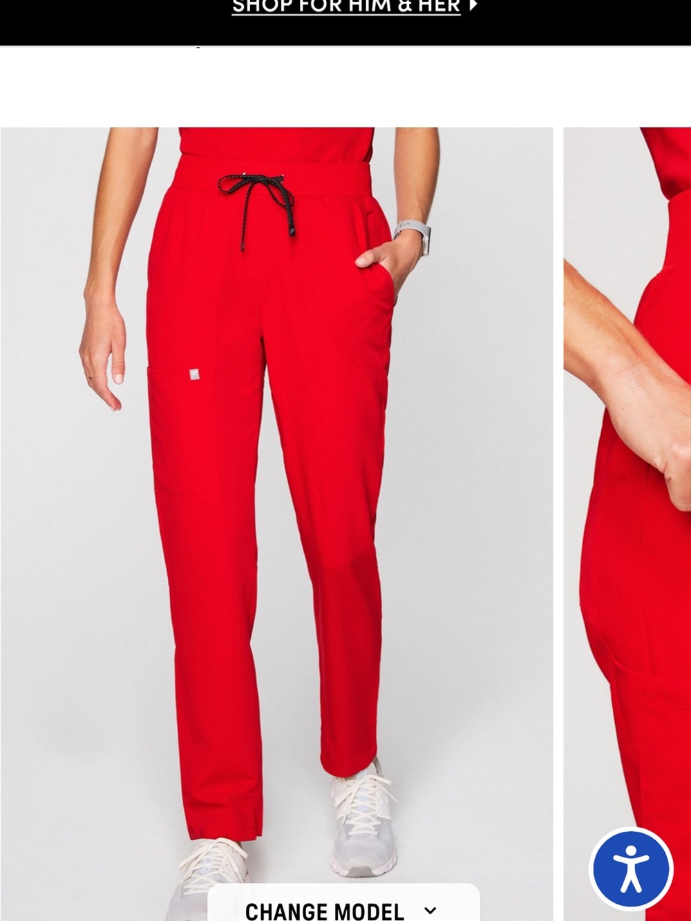 Fabletics Bright Red Drawstring Jogger Pants